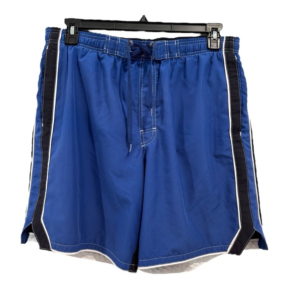 Speedo‎ Swim Shorts Mens Large Blue Trunks Drawstring Beach Resort Summer Vacay - Picture 1 of 5